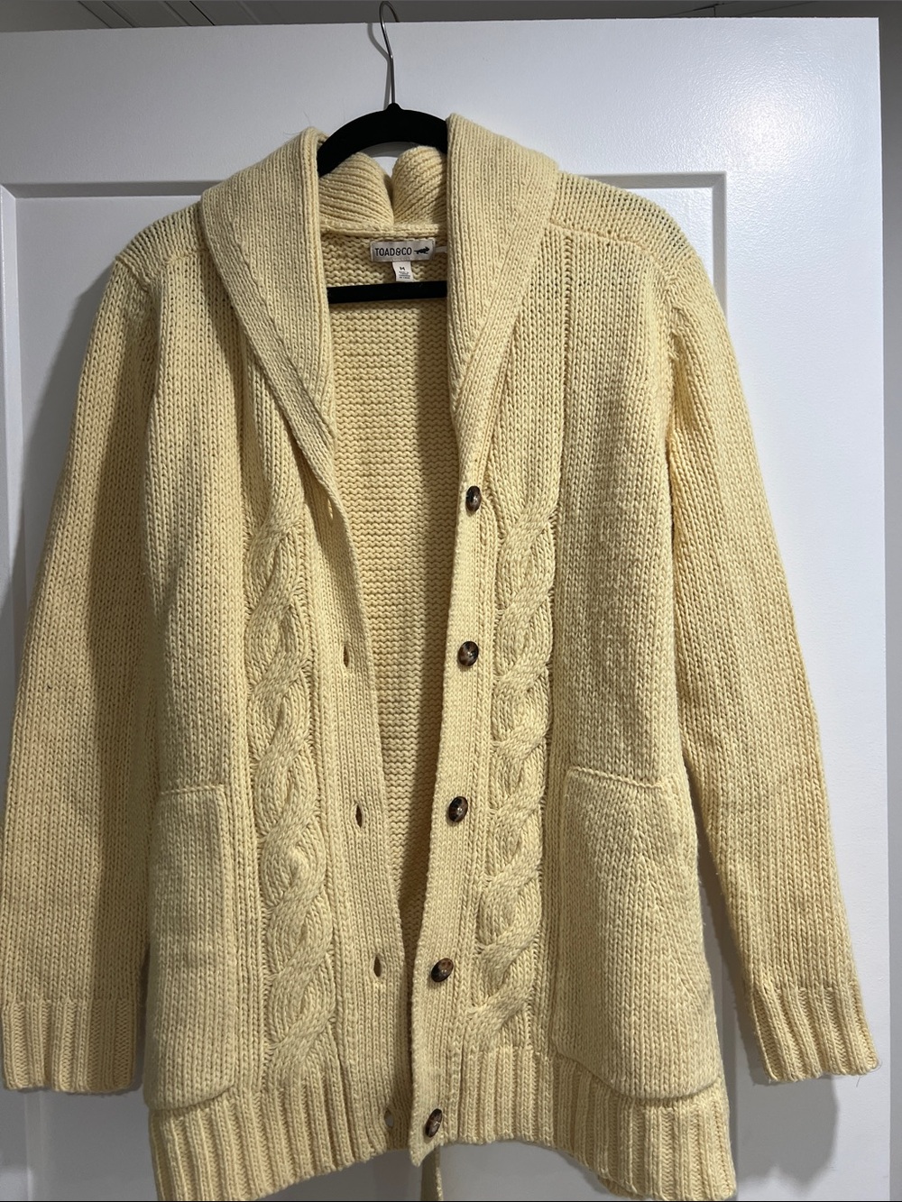 Toad&Co Soft Cream Cable Hooded Cardigan